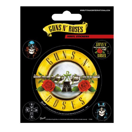 Juego de pegatinas Guns N'' Roses Logo Bullet