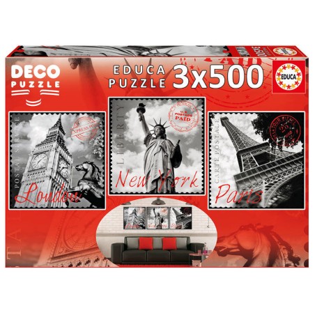 Puzzle Grandes Ciudades 3x500 pzs