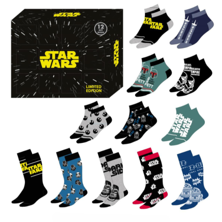 Calendario Adviento 12 Calcetines Star Wars T40/46