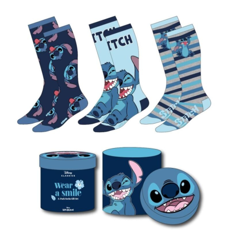 Pack 3 Calcetines Stitch Azul Talla 36/43