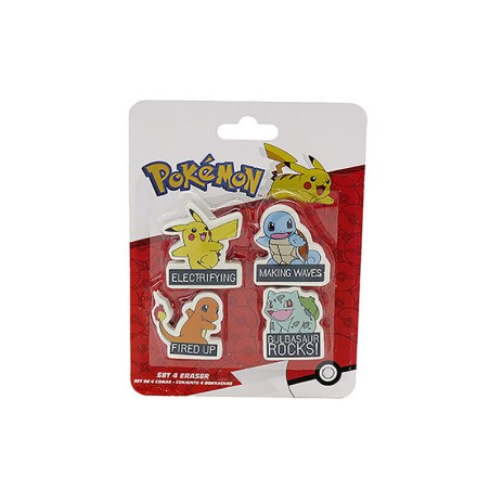 Pack 4 Gomas de Borrar Pokémon